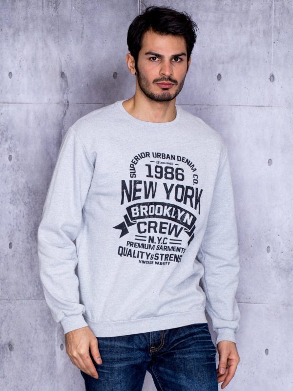 Wholesale Grey sweatshirt for men with urban print