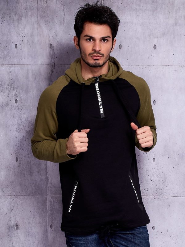 Wholesale Black sweatshirt for men with text sliders