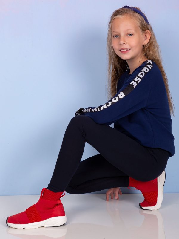 Wholesale Navy Blue Smooth Leggings For Girl