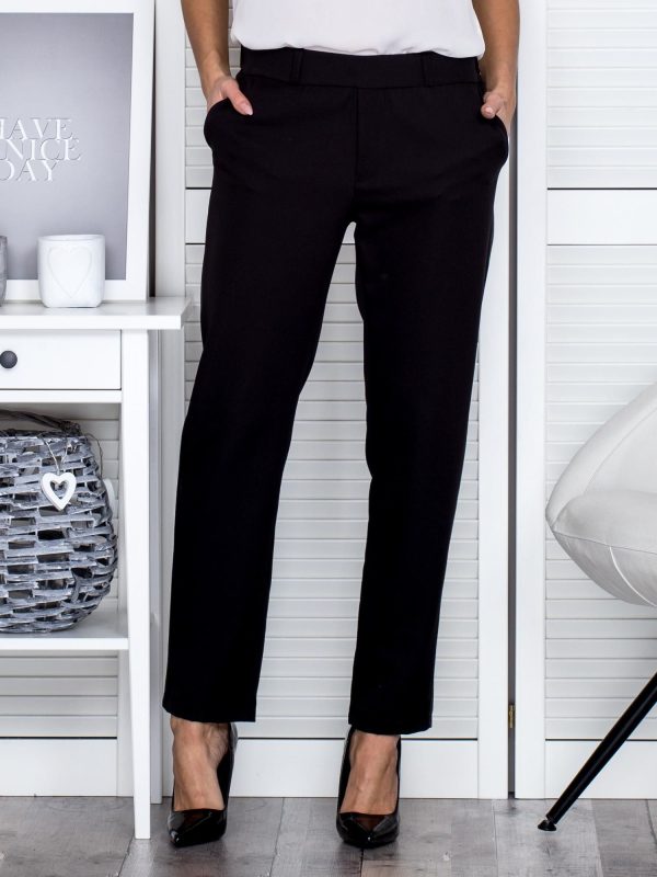 Wholesale Black pants with leather stripe