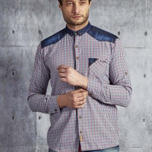 Wholesale Men's shirt with small color checkered multi-color PLUS SIZE