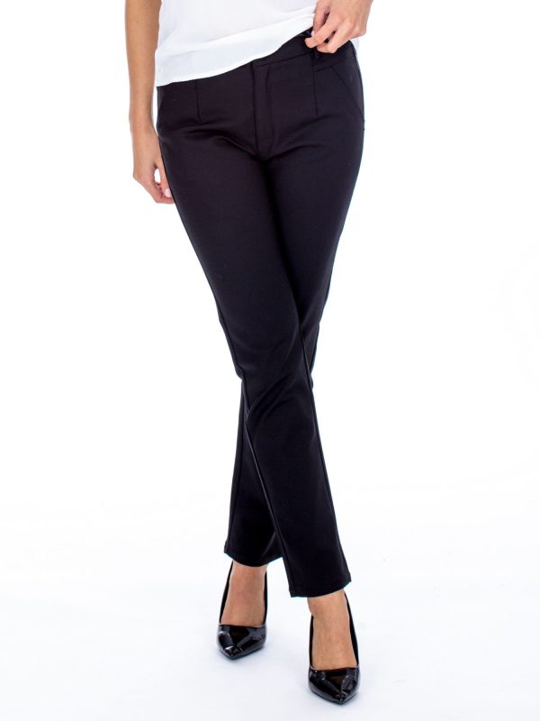 Wholesale Black Classic Straight Fit Pants