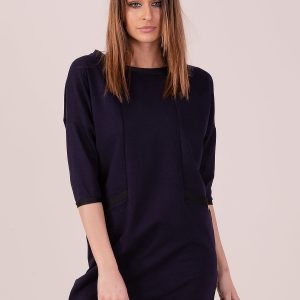 Wholesale Navy blue dress with darker hem