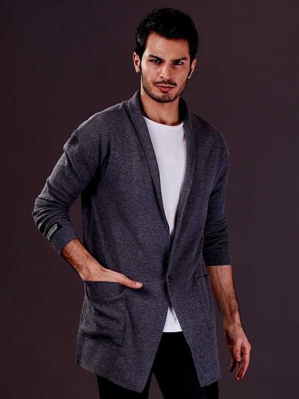 Wholesale Dark grey sweatshirt for men with pockets