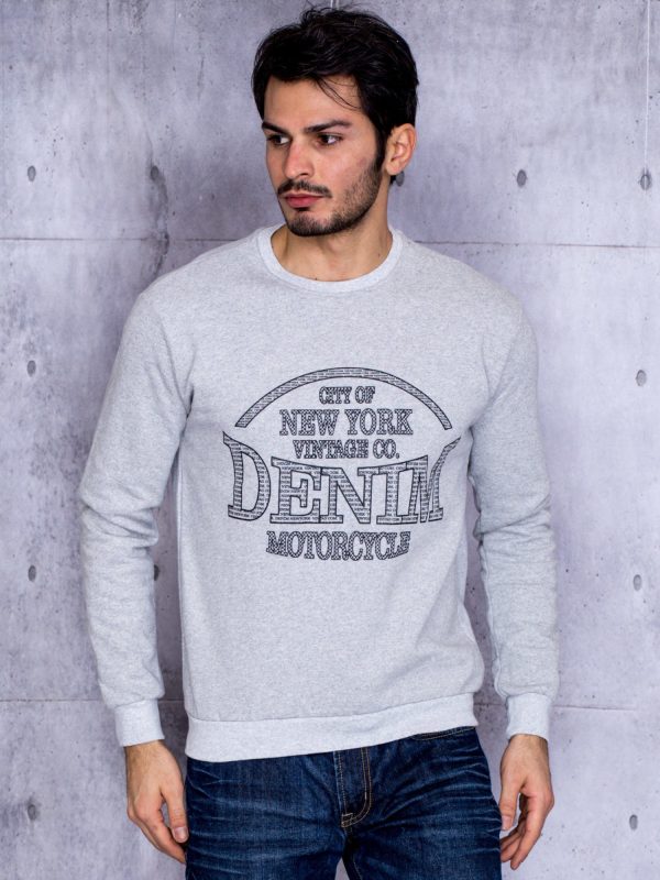 Wholesale Grey sweatshirt for men with inscription