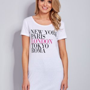 Wholesale White Cotton Nightgown With City Names