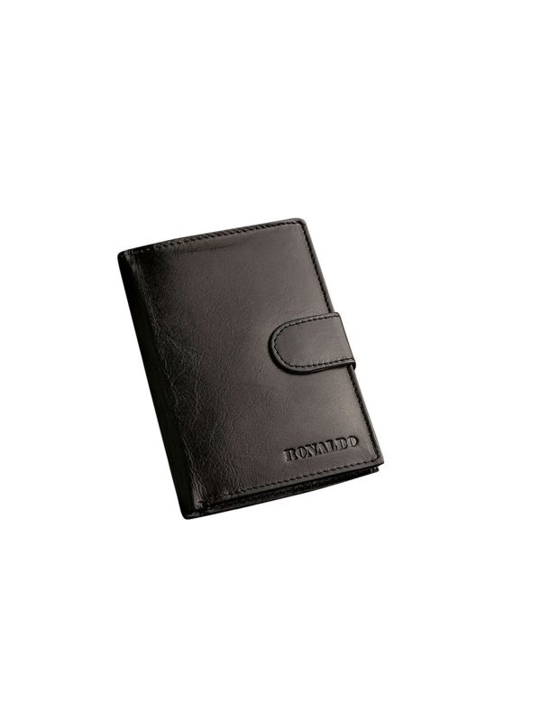 Wholesale Men's wallet black leather with clasp