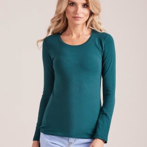 Wholesale Dark Green Long Sleeve Blouse