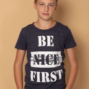 Wholesale Navy blue grey t-shirt for boy