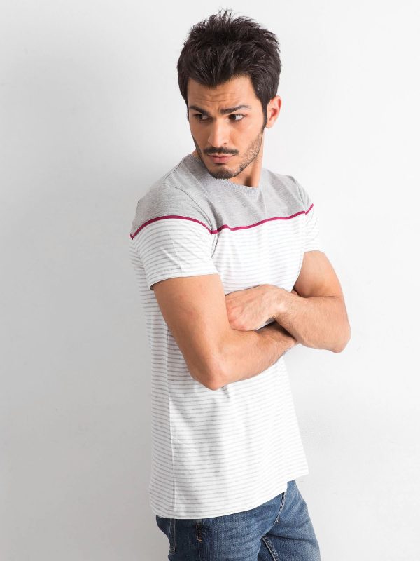 Wholesale Grey striped men's t-shirt