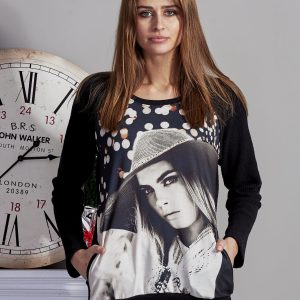 Wholesale Sweatshirt with fotoprint black