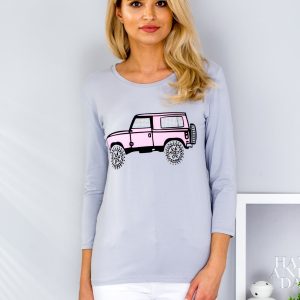 Wholesale Grey blouse with car