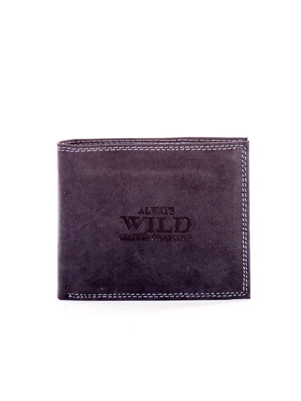 Wholesale Black leather wallet with embossed logo