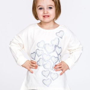 Wholesale Ecru blouse for girl in hearts