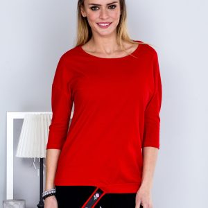 Wholesale Red blouse with decorative belt