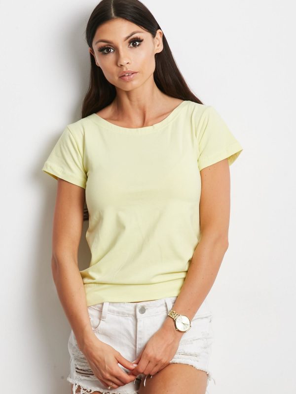 Wholesale Yellow t-shirt with tie back