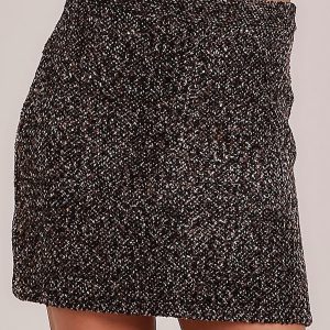 Wholesale Brown melange mini skirt