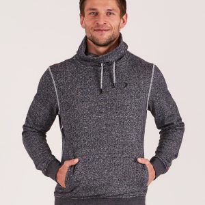 Wholesale OUTHORN Grey men's sweatshirt with stand-up collar