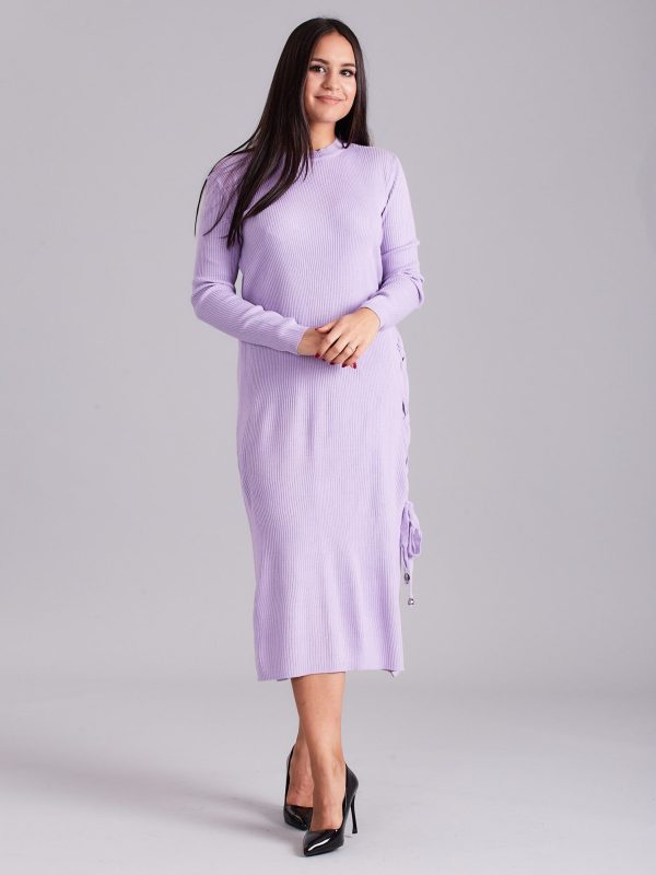 Wholesale Heather knitted dress with side lacing