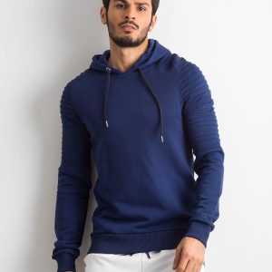 Wholesale Navy blue cotton sweatshirt for men with stripes