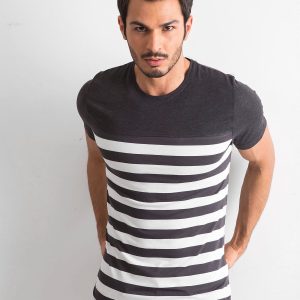 Wholesale Men's Graphite Striped T-Shirt