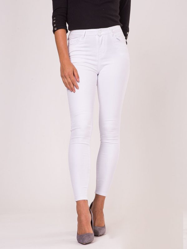 Wholesale White fitted trousers with bows