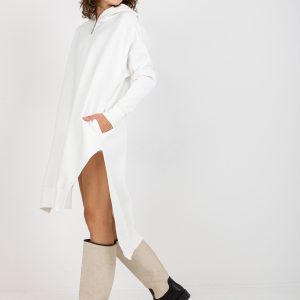 Wholesale Quito white long sweatshirt basic oversize cut