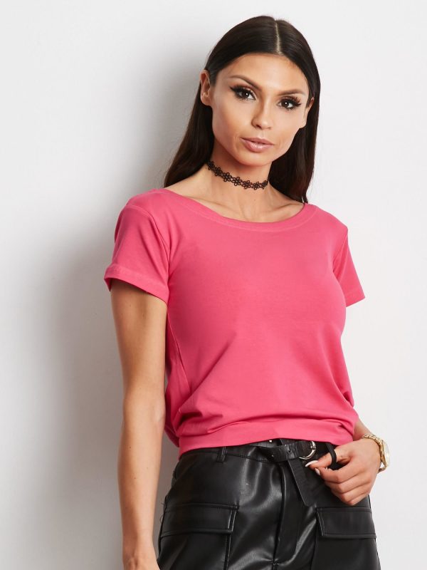 Wholesale Dark pink t-shirt with tie back