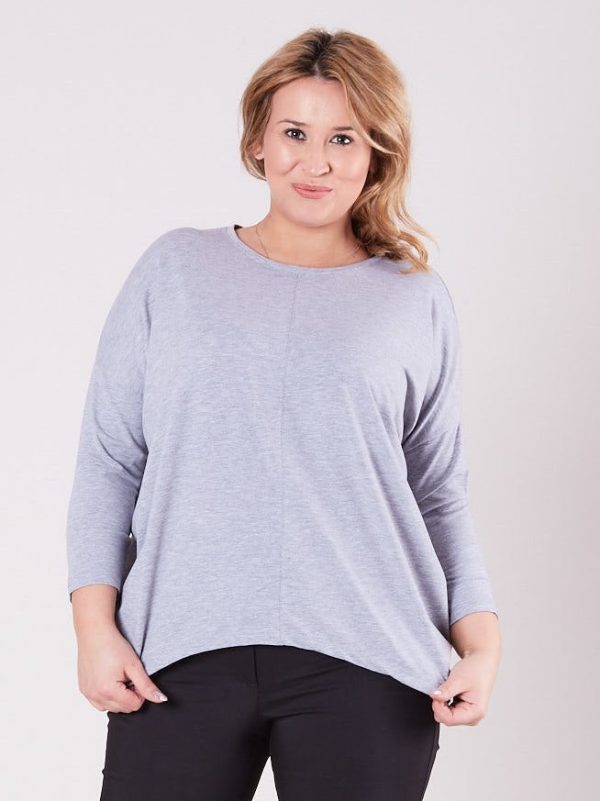 Wholesale Gray asymmetrical blouse for women PLUS SIZE