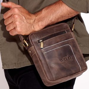 Wholesale Dark Brown Genuine Leather Men's Bag