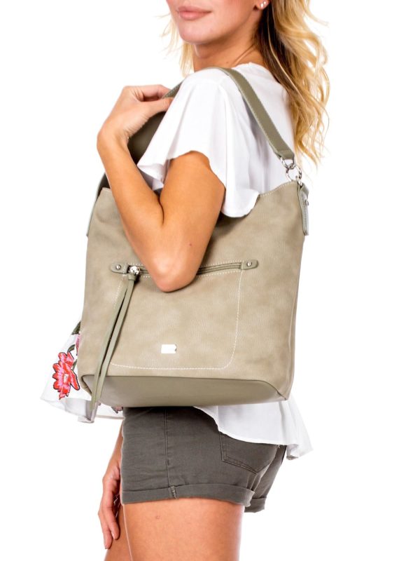 Wholesale Khaki urban bag with pockets