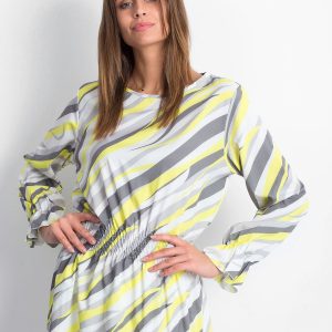 Wholesale Yellow blouse with colorful patterns