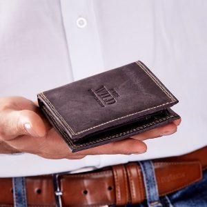 Wholesale Brown leather wallet with embossed logo