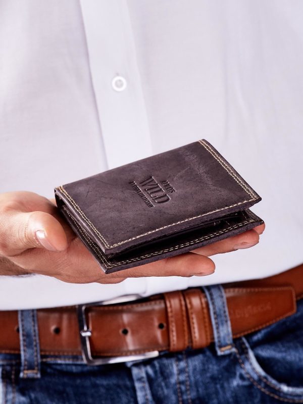 Wholesale Brown leather wallet with embossed logo