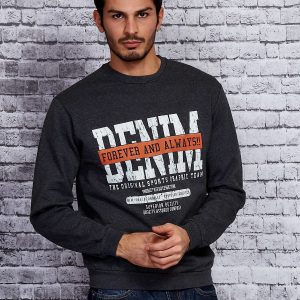 Wholesale Dark grey sweatshirt for men with print in American style