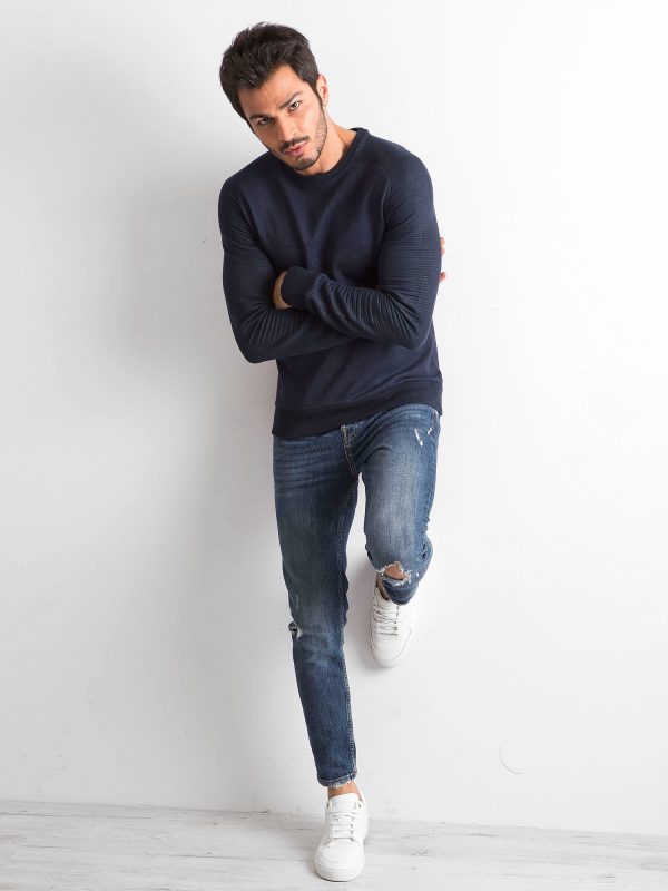 Wholesale Navy blue cotton men's sweatshirt