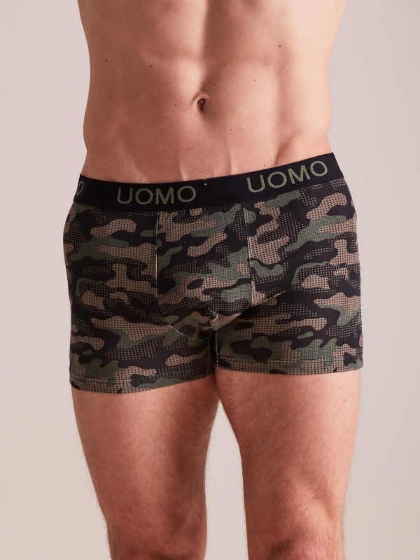 Wholesale Khaki Men's Camo Boxer Shorts