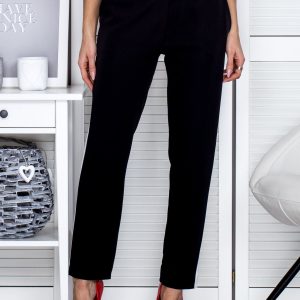 Wholesale Black fabric pants with contrasting stripes