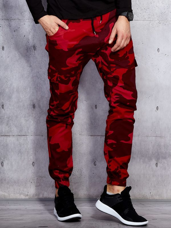 Wholesale Red Men's Camo Joggers