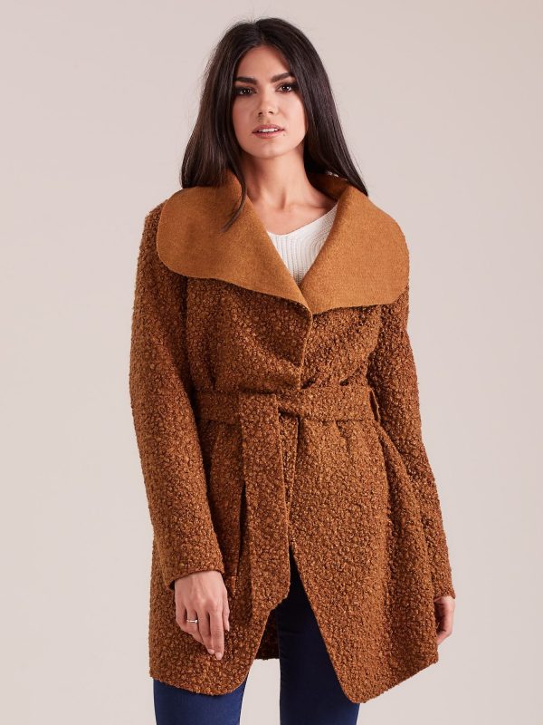 Wholesale Brown knitted women's coat