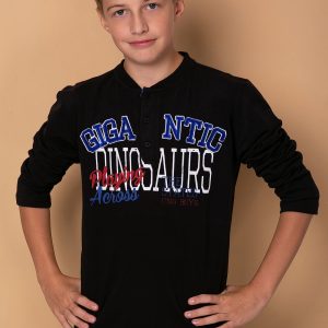 Wholesale Black blouse for boy with print