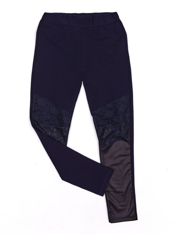 Wholesale Navy blue leggings for girl with inserts