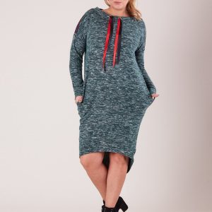 Wholesale Green Asymmetrical Plus Size Dress