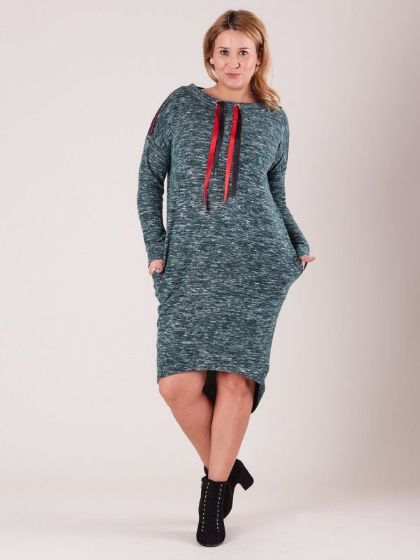 Wholesale Green Asymmetrical Plus Size Dress