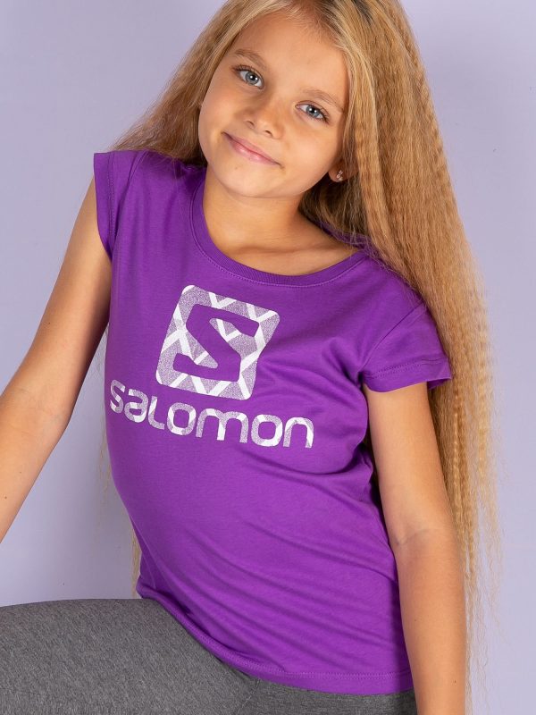 Wholesale SALOMON Purple t-shirt for girls