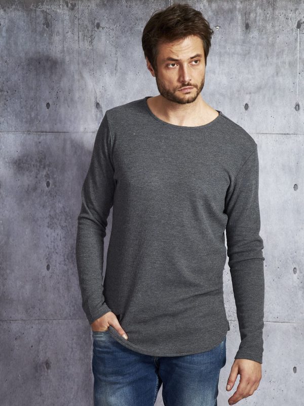 Wholesale Dark gray long blouse for men