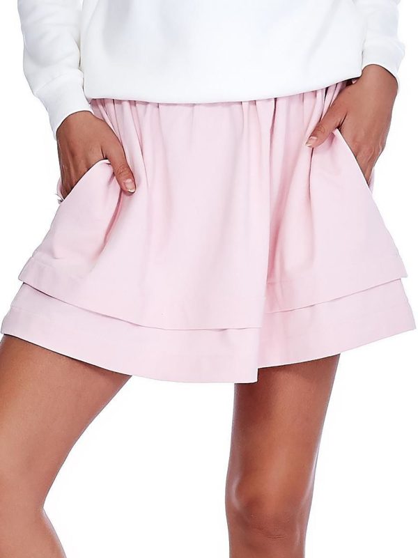 Wholesale Light pink sweatshirt skirt with pockets