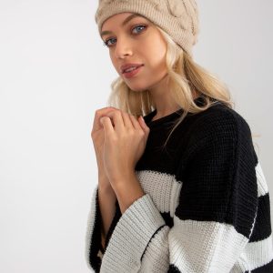 Wholesale Beige Women's Knitted Winter Hat