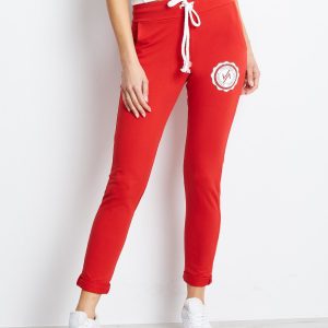 Wholesale Red women's sweatpants with tracksuits