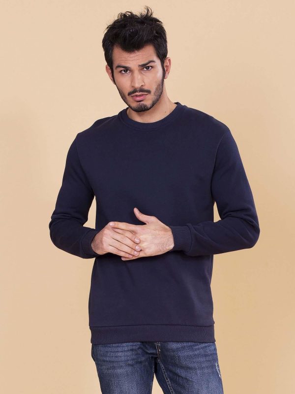 Wholesale Navy blue sweatshirt for men basic